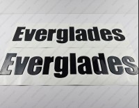 Everglades Boat Logo Raised Domed 3D Decals 28" x 5.8" 2pcs.